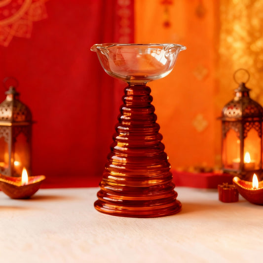 Radiant Tower Glass Diya