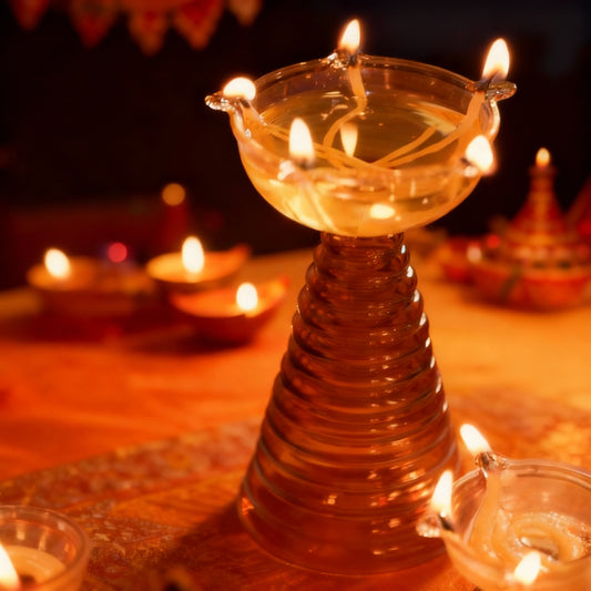 Radiant Tower Glass Diya